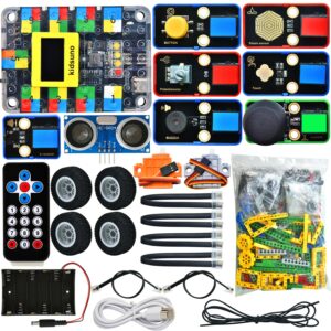 Kit robotica STEM KeyeStudio Kidsbits, 8 proiecte arduino/scratch, compatibil LEGO - imagine 6